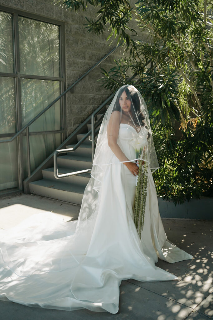 Minimal bride's solo portrait session for a modern wedding portrait look.