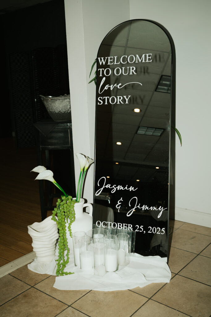 modern and minimal wedding reception details in Arizona.