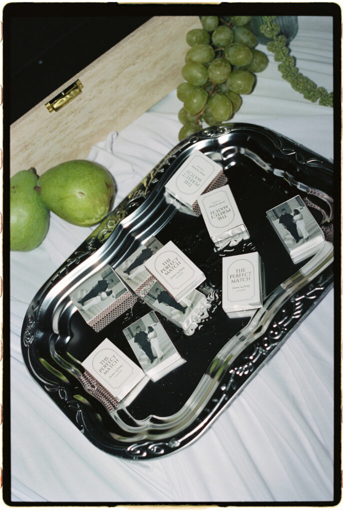 35mm film of a timeless wedding reception details in Arizona.