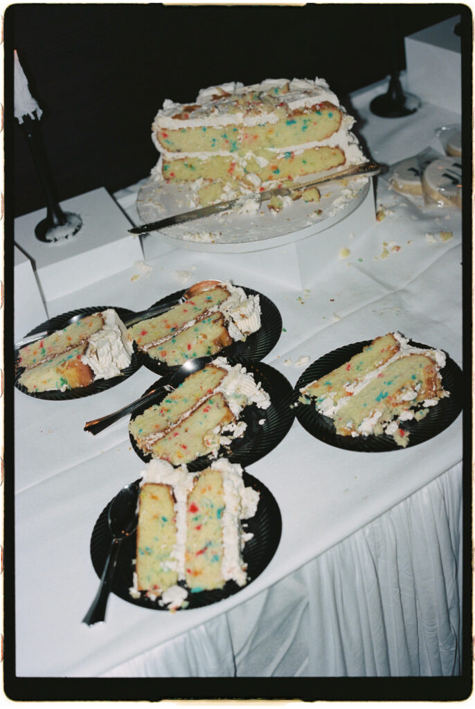 35mm film of the deconstructed wedding cake